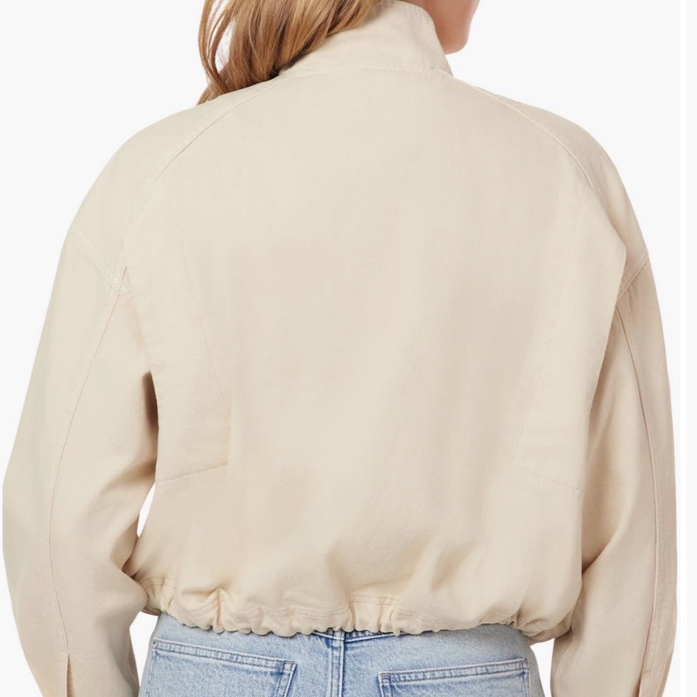 Scotch & Soda New women’s cropped Utility Jacket zip front ivory cotton blend M - Picture 3 of 9